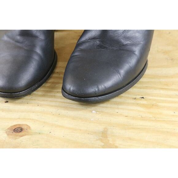 Thursday Boot Company Womens 7.5 Black Leather Ankle Block Heel 3" Zip Bootie - Picture 12 of 12